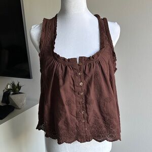 Millibon Chocolate Brown Sleeveless Blouse